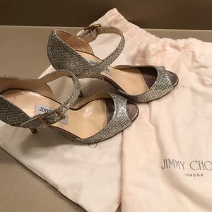 Jimmy Choo Shoes - Jimmy Choo Glitter Peep Toe Ankle Strap size 36.5 Jimmy Choo Shoes - Jimmy Choo Glitter Peep Toe Ankle Strap size 36.5
